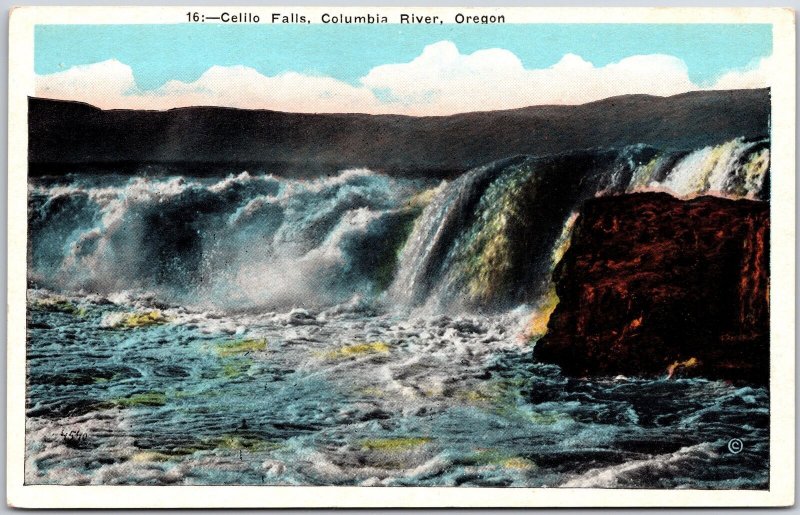 Celilo Falls Columbia River Oregon OR Waterfalls Attraction Postcard