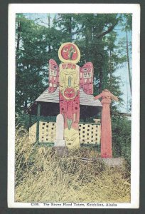 Ca 1922 PPC* Totem Of Raven Flood Ketchikan Ak See Info