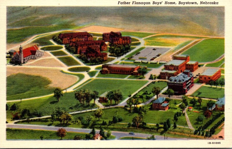 Nebraska Boys Town Father Flanagan's Boys' Home Aerial View Curteich