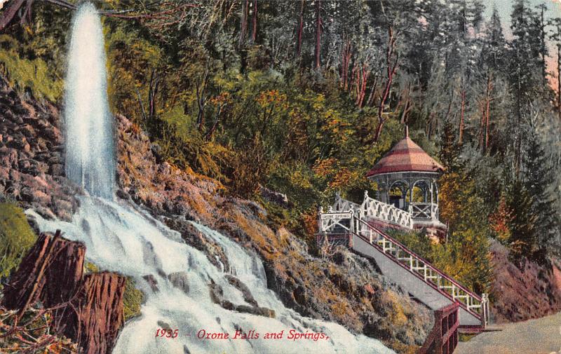 Oxone Falls and Springs, California, Early Postcard, Unused