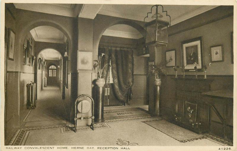 The Railway Convalescent Home interior Herne Bay Kent UK set of 8 postcard