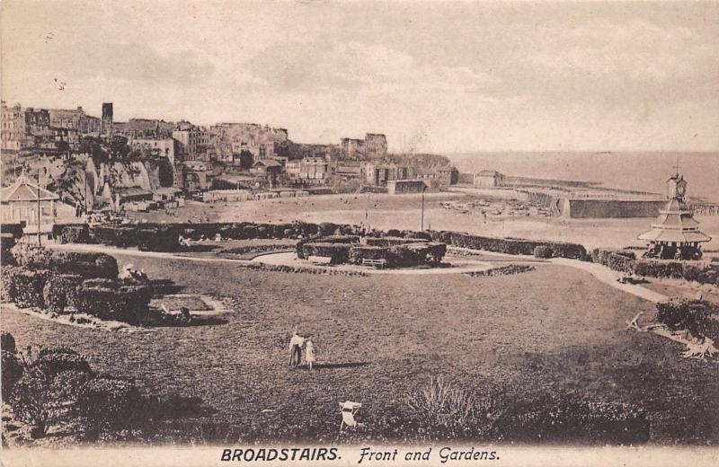 BROADSTAIRS KENT UK FRONT AND VICTORIA GARDENS MILTON PUBLISHED POSTCARD