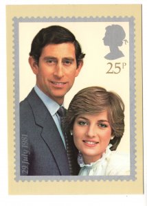 The Royal Wedding, Prince of Wales, Lady Diana, 25p Stamp on Postcard, 1981