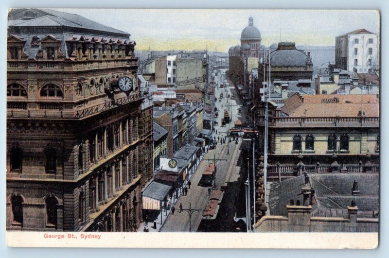 Sydney New South Wales Australia Postcard George Street Aerial View 1905