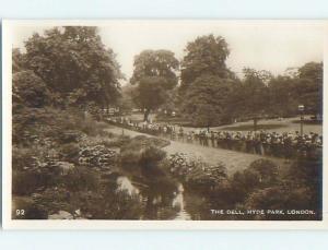 old rppc THE DELL AT HYDE PARK London England UK HM2268