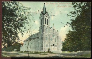 St. Joseph's Catholic Church, Springfield, MO. Vintage postcard