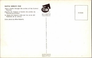 c1962 Space Needle Through Science Pavilion Seattle World’s Fair WA Postcard