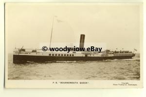 f0012 - Red Funnel Paddle Steamer - Bournemouth Queen - postcard
