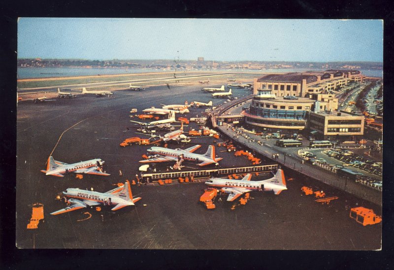 New York, NY Postcard, La Guardia Airport, American Airlines Planes, 1956!