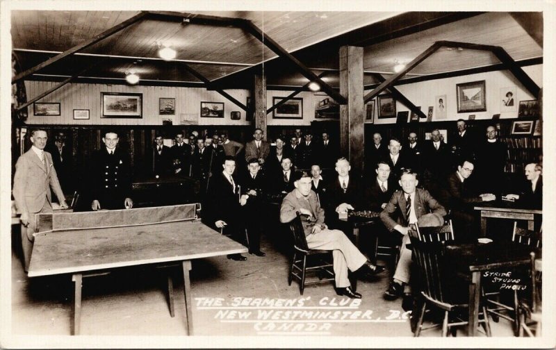 Seamen's Club New Westminster BC Unused Real Photo Postcard E73