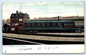 BALTIMORE, MD Maryland ~ UNION RAILROAD STATION 1906 Tuck Depot Postcard