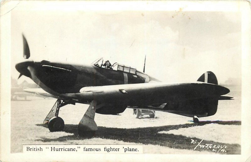 Postcard RPPC 1940s Military Aircraft Transportation Occupation TR24-1625