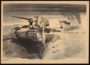 3rd Reich Gutjahr Series Destroyed Russian Front Tank Panzer Propaganda Ca 55140