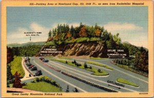 Great Smoky Mountains Parking Area At Newfound Gap 1941 Curteich