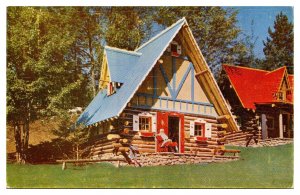1951 Santa's Workshop, Santa's House, North Pole, Adirondacks, NY Postcard