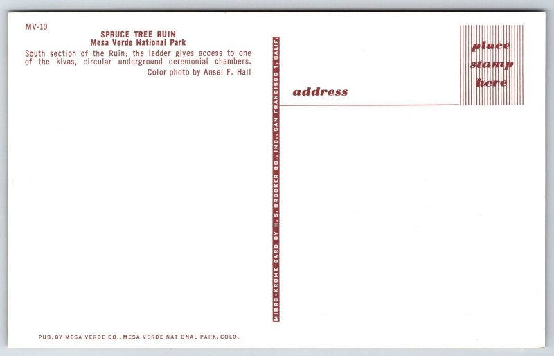 Native Americana~Spruce Tree Ruin Mesa Verde Park~Vintage Postcard