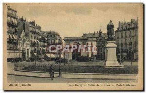 Old Postcard Dijon Place Darcy Statue F Rude Porte Guillaume