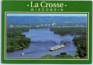 Postcard - On the Mississippi River - La Crosse, Wisconsin