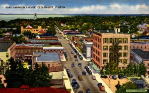 Clearwater, Florida - The view downtown on Fort Harrison Avenue - c1940