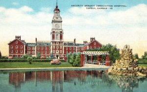 Vintage Postcard Security Benefit Association Hospital Building Topeka Kansas KS
