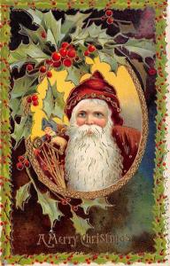 Santa Claus Post Card Old Antique Vintage Christmas Postcard Writing on back