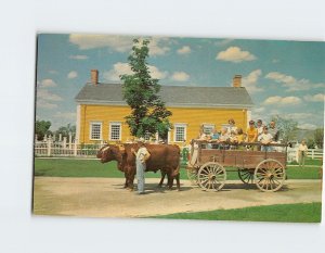 Postcard Team of Oxen, French-Robertson House, Upper Canada Village, Canada