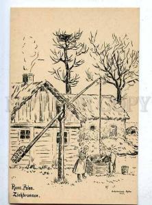 186078 WWI POLAND CARICATURE German Bug army postcard 1915 yea