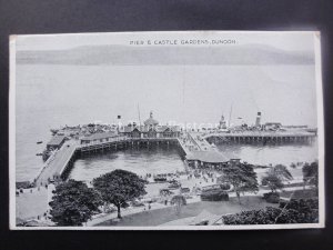 Scotland DUNOON Pier & Castle Gardens Cowal Peninsula c1937 Postcard ETW Dennis