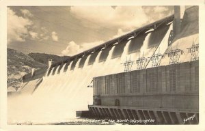 Real Photo,Sawyer Photo, Grand Coulee Dam, Columbia River, WA,  Old Postcard
