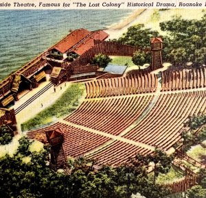 North Carolina Waterside Theatre Postcard 1930s-40 Roanoke Island PCBG11A