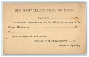 1890's Mortuary Hospital Class Medical Training School Nurses Camden NJ Postcard 