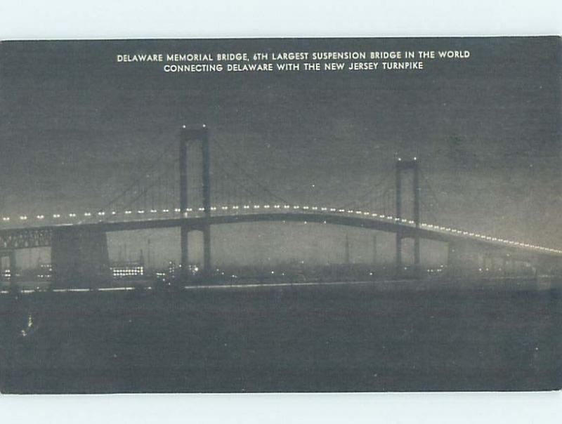 Unused 1920's BRIDGE SCENE Deepwater New Jersey To Wilmington Delaware DE H8397