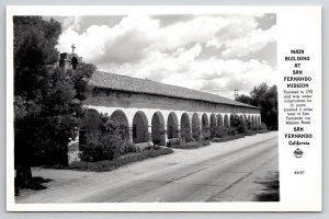 CA San Fernando Mission Main Building RPPC Postcard W22