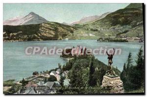 Old Postcard Lac D'Annecy Duingt St Michel And The Chateaux