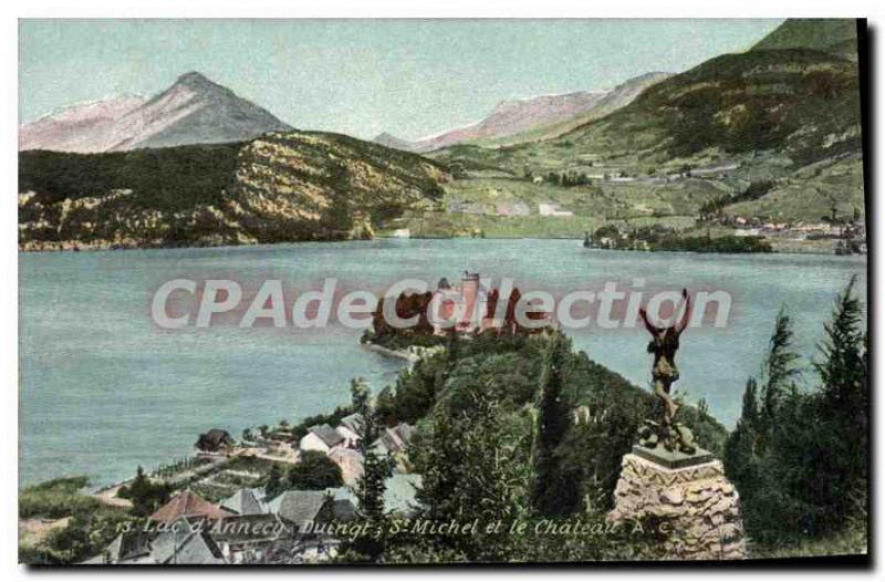 Old Postcard Lac D'Annecy Duingt St Michel And The Chateaux