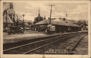 Stafford Springs Connecticut CT Railroad Train Station Depot c1910 Postcard
