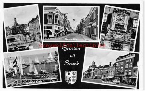 Netherlands, Sneek, Leeuwenburg, Oosterdijk, Bordes Stadhuis, Sneeker Meer, RPPC