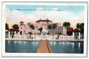 1942 General Oglethorpe Hotel Wilmington Island Savannah GA Postcard 