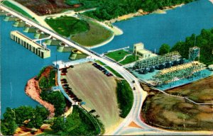 Oklahoma Aerial View Of Approach To Grand River Dam