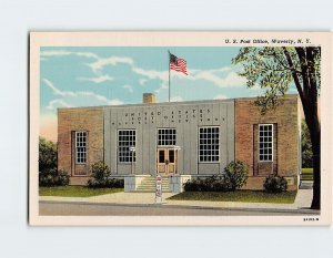Postcard U. S. Post Office, Waverly, New York