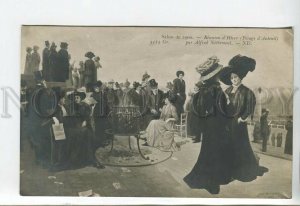 444191 Alfred NETTEMENT Winter HIPPODROME Vintage postcard SALON 1909 year Paris