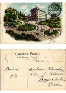 CPA AK GENOVA Bavaria Grand Hotel Piazza Corvetto ITALY (532891)