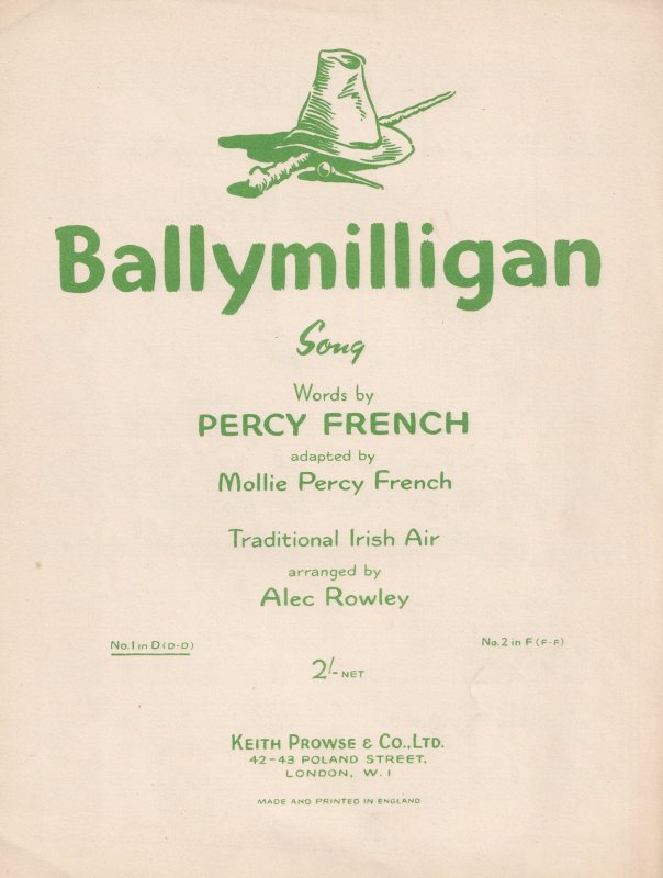 Ballymilligan Alex Rowley Irish Air Ireland Old Sheet Music