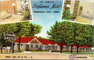 Postcard Stephenson Motel in Nebraska City, Nebraska