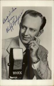 Radio Personality Cliff Rodgers WHKK Microphone AUTOGRAPH Real Photo Postcard