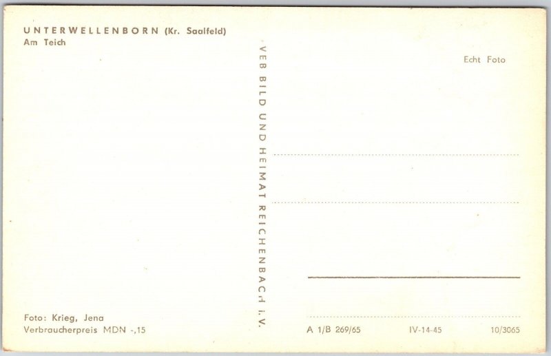 Unterwellenborn (Kr. Saalfeld) Am Teich Thuringia Germany Real Photo Postcard