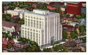 Vintage Postcard 1920's View of The Bell Telephone Building Dayton Ohio OH