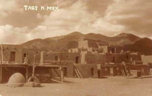 RPPC New Mexico TAOS Indian Pueblo Real Photo c1910s Vintage Postcard