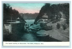 c1910 Apollo Landing Steamer Ship Kilbourn, WI Hand Colored Postcard F87