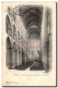 Rouen Old Postcard Interior of the cathedral